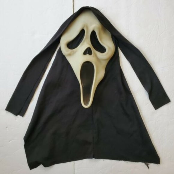 Vintage Ghost Face Scream  Mask Glows In The Dark Easter Unlimited Hood 9206 - Picture 1 of 12